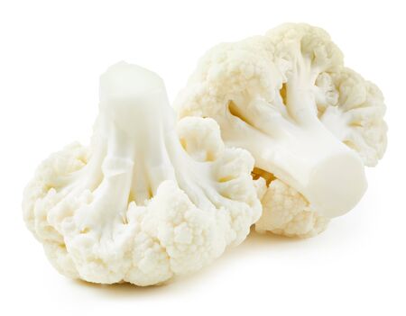 Cauliflower isolated on whiteの写真素材