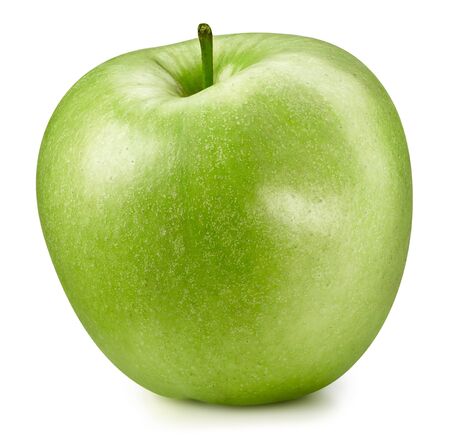green apple isolated on whiteの写真素材