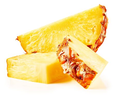Pineapple isolated on white Clipping Pathの写真素材