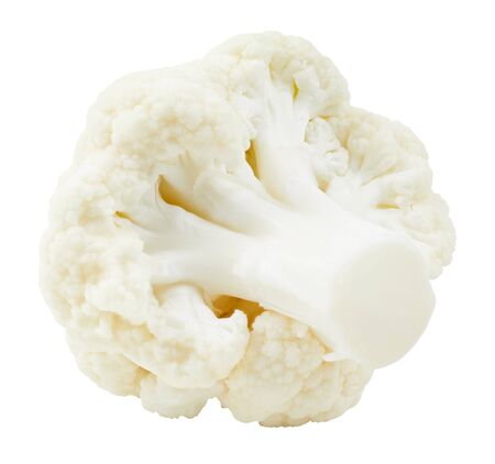 Cauliflower isolated on whiteの写真素材
