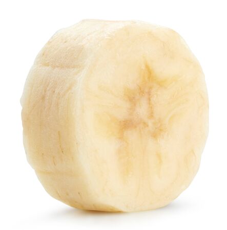 Banana slices Isolated on whiteの写真素材