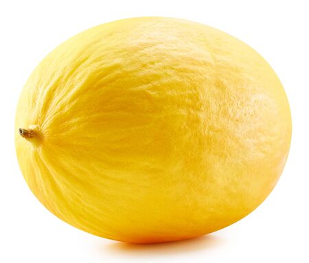 Yellow melon isolated on whiteの写真素材