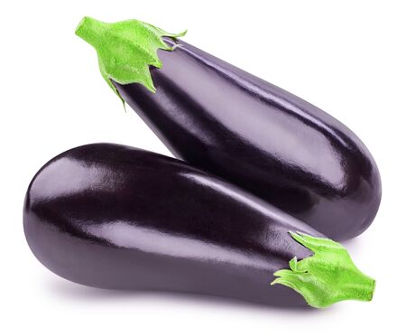 Aubergine isolated on whiteの写真素材