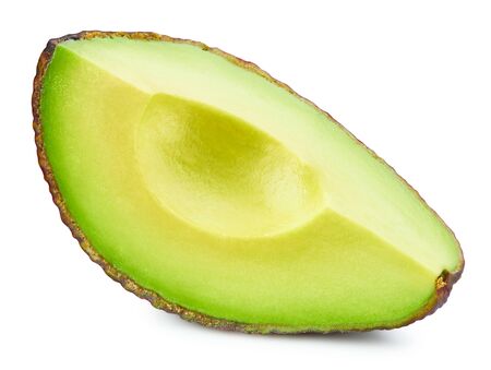 avocado slice isolated on whiteの写真素材