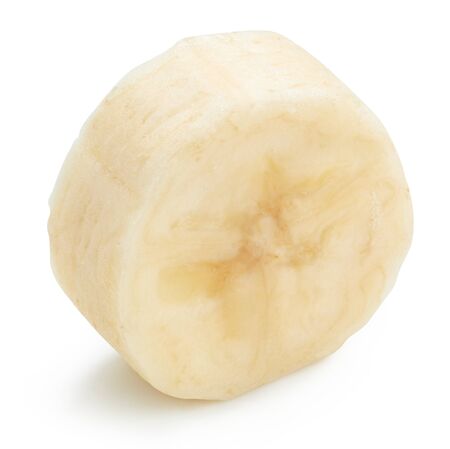 Banana slices Isolated on whiteの写真素材