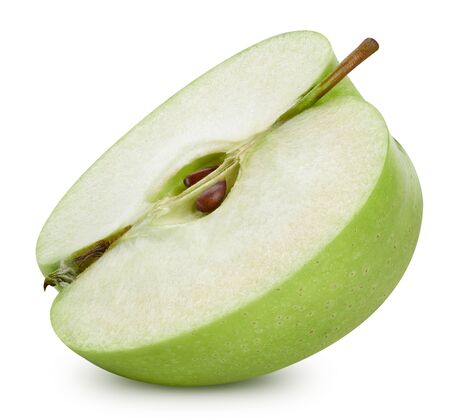 green apple isolated on whiteの写真素材