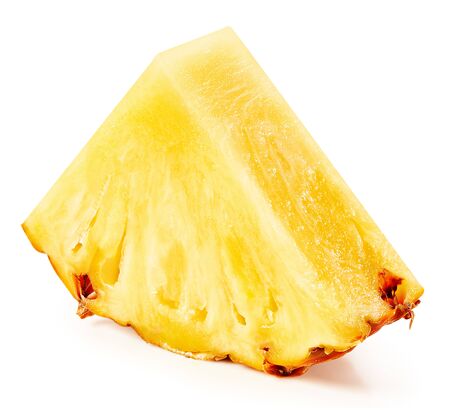 Pineapple slice isolated on whiteの写真素材