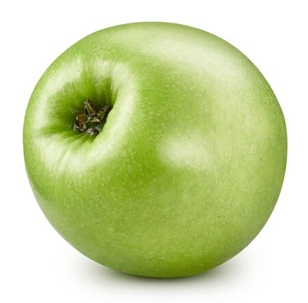 Juicy fresh apples Clipping Path. Green apples isolated on white background.の写真素材