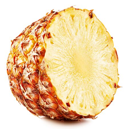Pineapple isolated on white Clipping Pathの写真素材