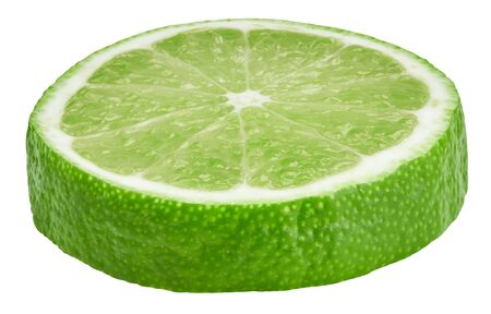 limes fruit isolated on whiteの写真素材
