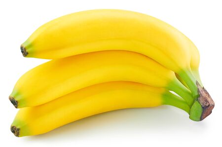Bunch of bananas isolated on white background. Ripe bananas Clipping Path.の写真素材