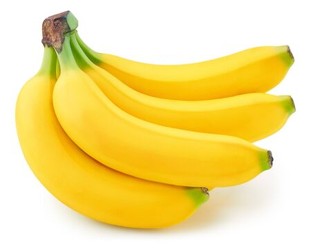 Bunch of bananas isolated on whiteの写真素材