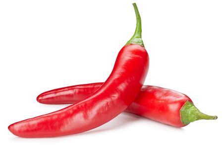 chili pepper isolated on whiteの写真素材