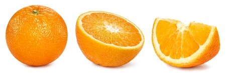 Orange fruits isolated Clipping Pathの写真素材