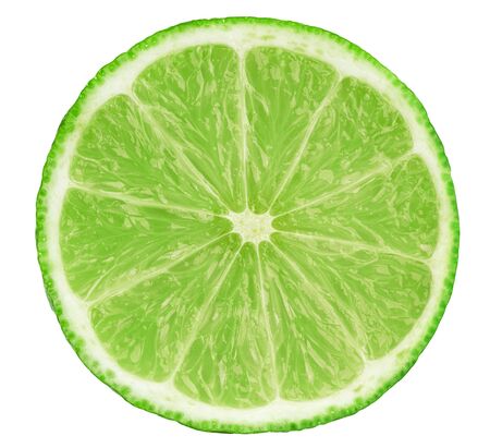 limes fruit isolated on whiteの写真素材