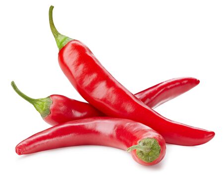 chili pepper isolated on whiteの写真素材