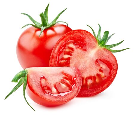 Tomato isolated on white backgroundの写真素材