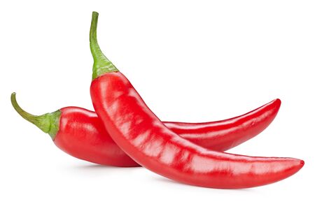 chili pepper isolated on whiteの写真素材
