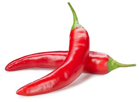 chili pepper isolated on whiteの写真素材