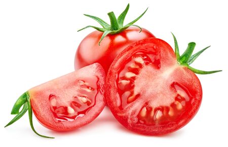 Tomato isolated on white backgroundの写真素材