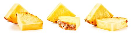 Pineapple isolated on white Clipping Pathの写真素材