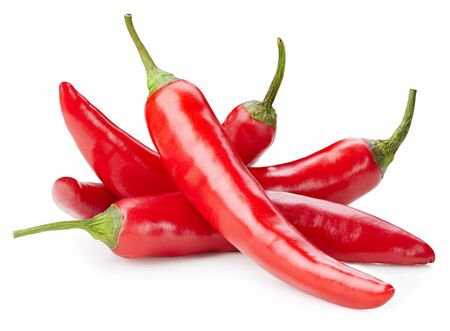 chili pepper isolated on whiteの写真素材