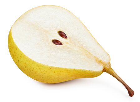 fresh pear isolated on whiteの写真素材