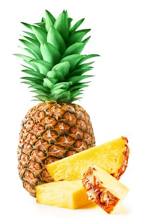 Pineapple isolated on whiteの写真素材