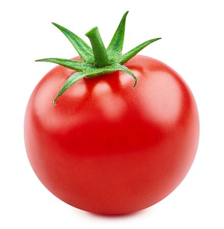 Tomato isolated on white backgroundの写真素材