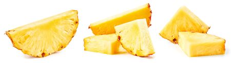 Pineapple isolated on white Clipping Pathの写真素材