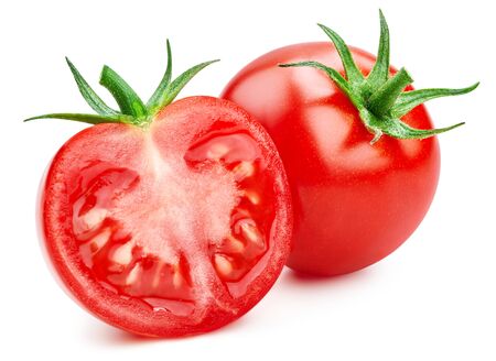 Tomato isolated on white backgroundの写真素材