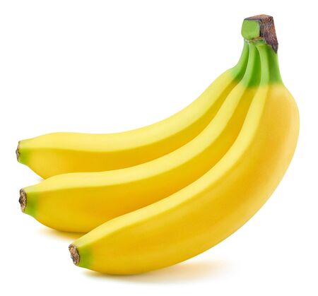 Bunch of bananas isolated on whiteの写真素材