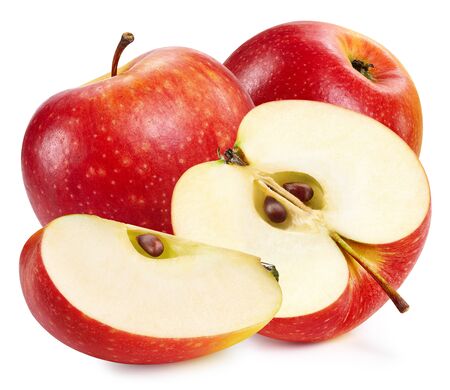 Apples isolated on whiteの写真素材
