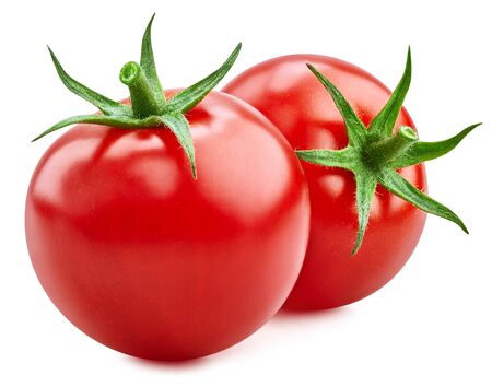 Tomato isolated on white backgroundの写真素材