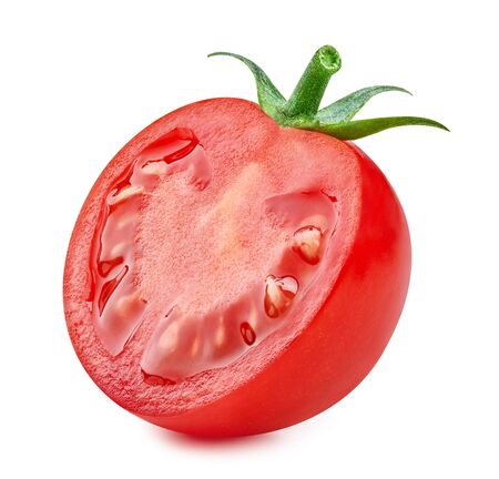 Tomato isolated on white backgroundの写真素材