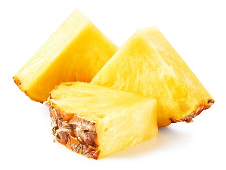 Pineapple isolated on white Clipping Pathの写真素材