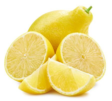 Lemon fruit isolated on whiteの写真素材