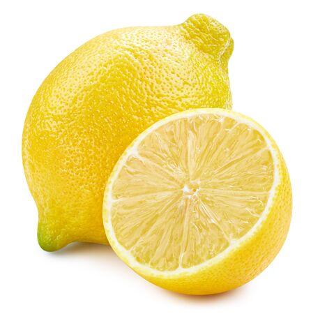 Lemon fruit isolated on whiteの写真素材