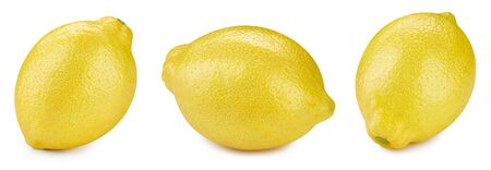 Lemon fruits isolated on whiteの写真素材