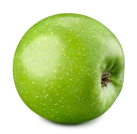 Juicy fresh apples Clipping Path. Green apples isolated on white background.の写真素材
