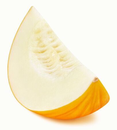 Ripe yellow melon on white background. Melon Clipping Pathの写真素材