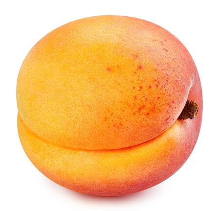Apricot fruit Clipping Path. Apricot isolated on white background.の写真素材