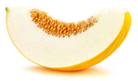 Melon Clipping Path. Fresh melon isolated on white backgroundの写真素材