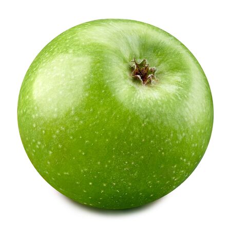 Juicy fresh apples Clipping Path. Green apples isolated on white background.の写真素材