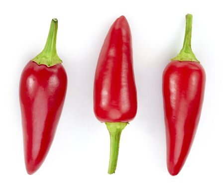 Chili pepper collection. Chili with clipping path isolated on a white backgroundの写真素材