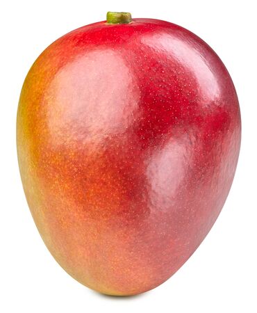 Delicious ripe mango on white background. Mango clipping path.の写真素材