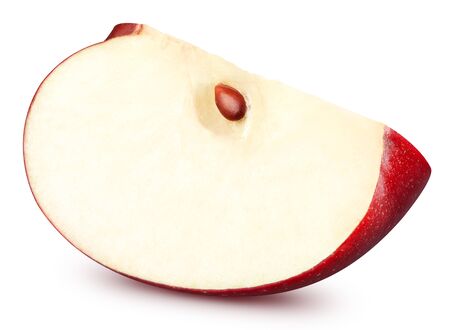 Slices a red apple on a white background.の写真素材