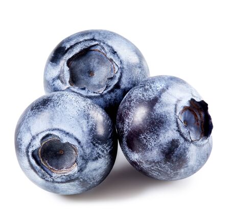 Fresh blueberry isolated on white background closeupの写真素材