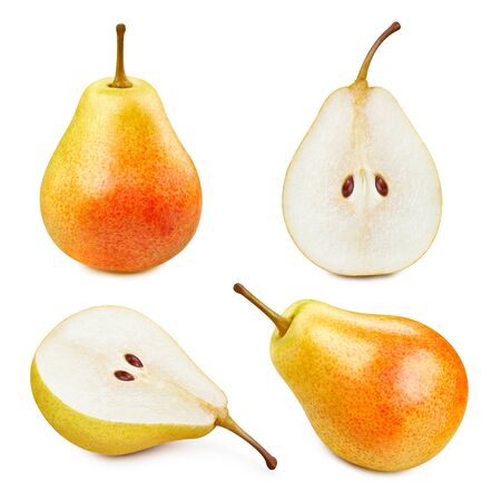 Red Pear collection. Pear macro photoの写真素材
