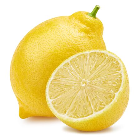 Lemon half isolated on white background.の写真素材